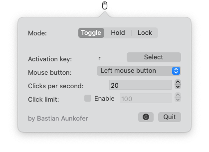 MaClicker app screenshot